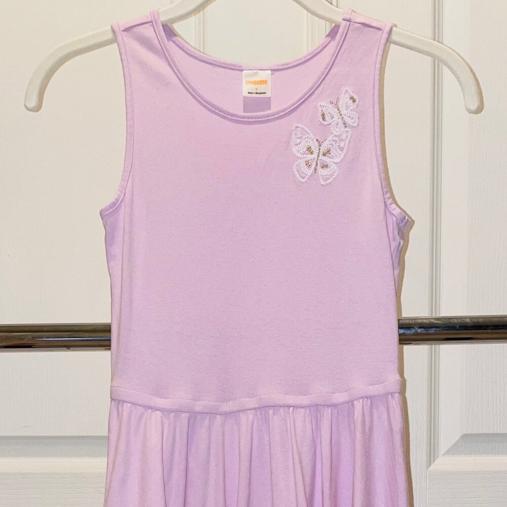 Gymboree purple butterfly cotton summer dress size 7 circle skirt